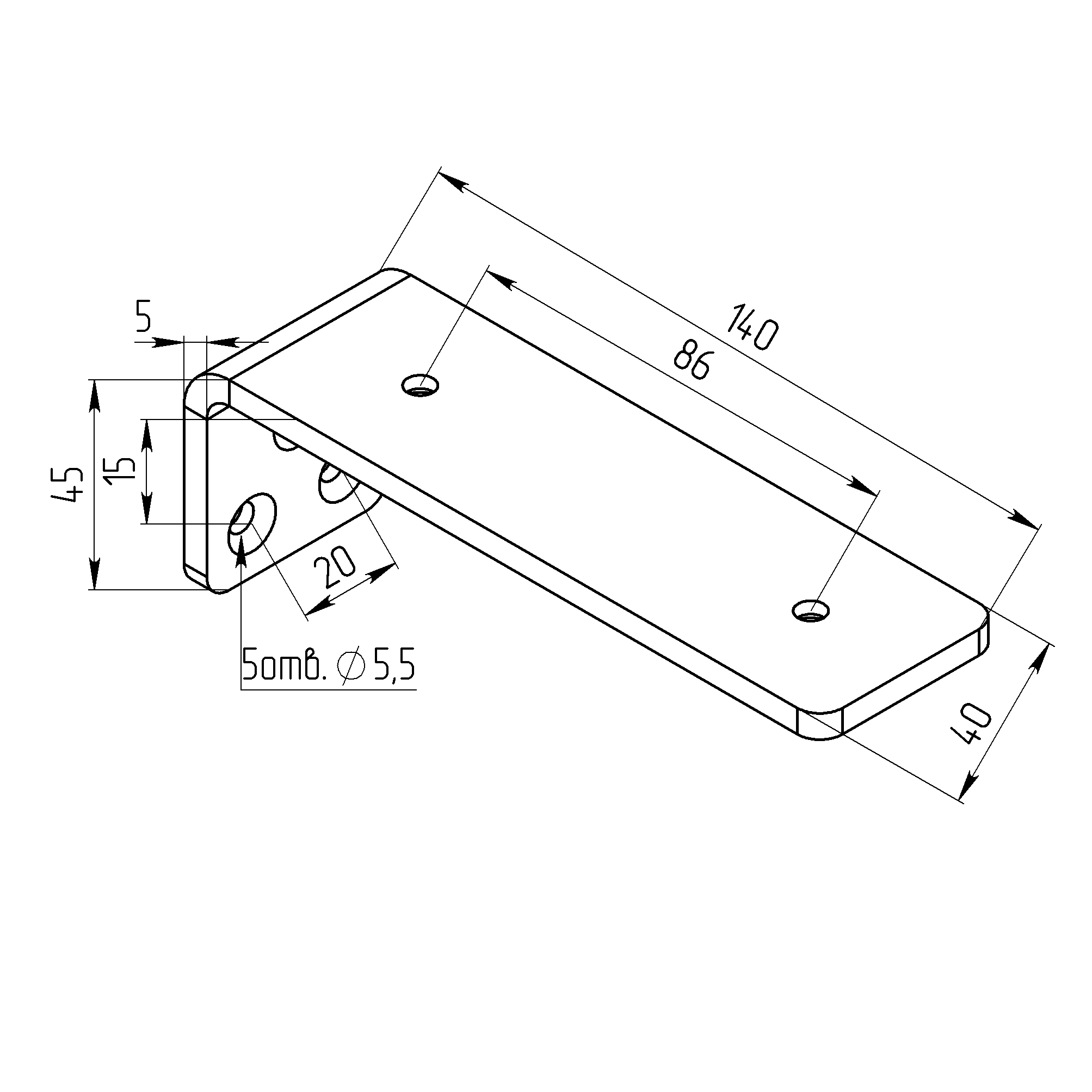 Консоль декоративна Гефест L=140х45 чорний